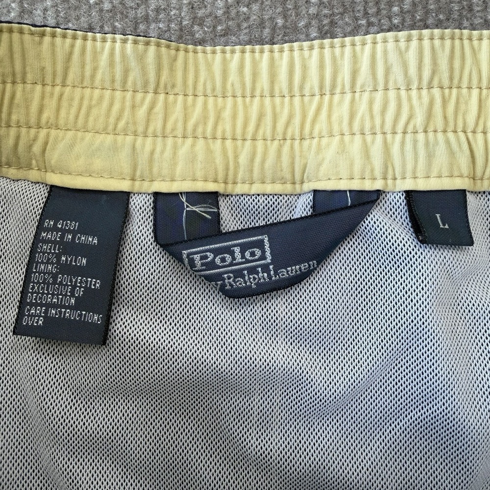 Polo Ralph Lauren Blue Swim Trunks Men's Large Yellow Pony Beach Board Shorts - Picture 4 of 7